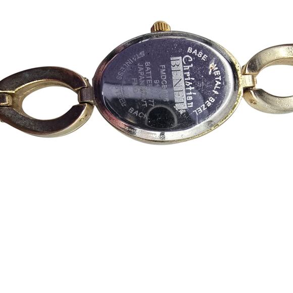 Christian Benet Watch Womens Gold Toned Bracelet Band Analog Rhinestones Crystal